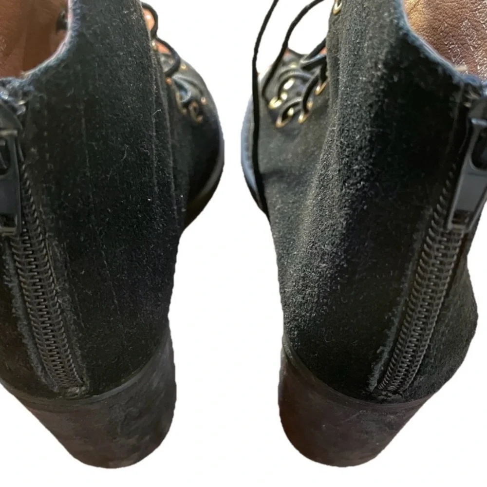 JEFFREY CAMPBELL Cors Black Suede BOOTIES Ankle Boots Size 8.5